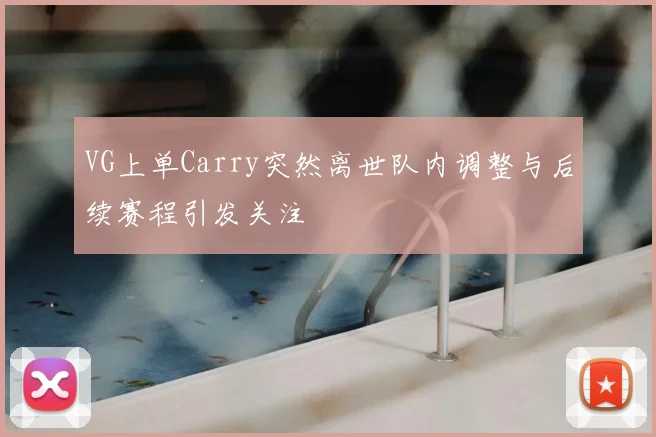 VG上单Carry突然离世队内调整与后续赛程引发关注